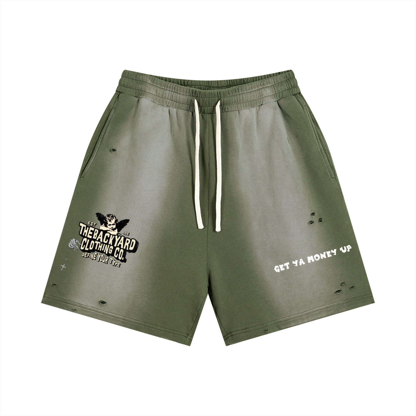 "GET YA MONEY UP" TrueVision Collab Vintage Shorts