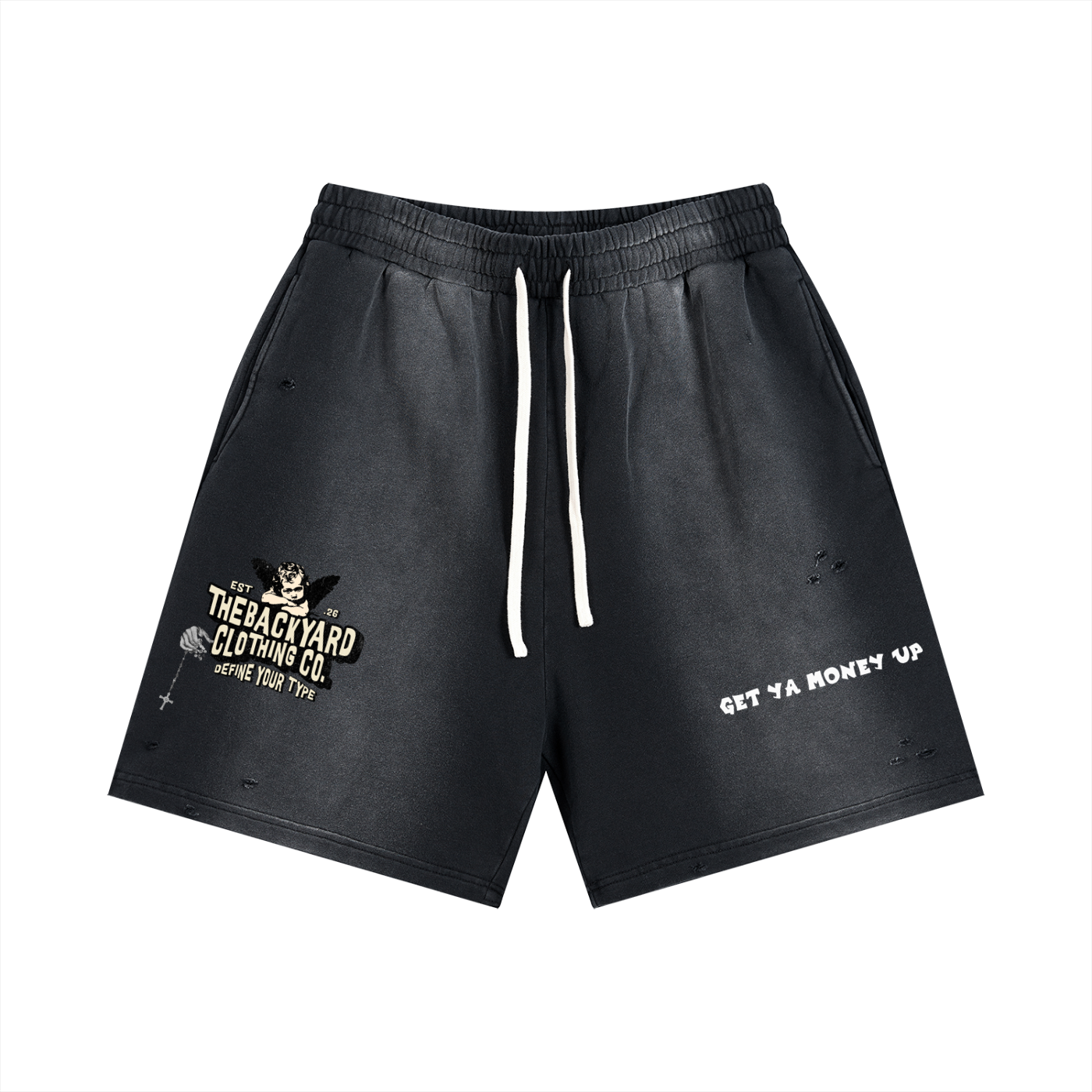 "GET YA MONEY UP" TrueVision Collab Vintage Shorts